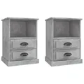 Produktbild: Nachttische 2 Stk. Betongrau 43x36x60 Cm Nachtkonsole Nachtschrank