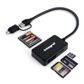 Produktbild: 4-in-1 Speicherkartenleser USB 3.0 & USB C Adapter für microSD SD Compact Fla...