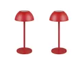 Produktbild: Reality Leuchten LED Außen-Tischleuchte, dimmbar, LED fest integriert, Warmweiß, 2er SET kabellos-e Akku Pilz-Lampen Outdoor, Rot, 30cm klein