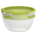 Produktbild: EMSA (Groupe SEB Deutschland GmbH) EMSA Clip & Go Salatbox, rund, 1 Liter, Mit separaten Einsätzen für Toppings und Dressing, Farbe: transparent / grün 518097