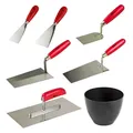 Produktbild: Maurerkelle Spachtel Gipserkelle Gipsbecher Fliesenleger Kellen Set 7-tlg.