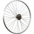 Produktbild: 28 Zoll Fahrrad Hinterrad Aluminiumfelge mit 6 fach Shimano Schraubkranz silber