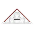 Produktbild: Westcott Geometriedreieck 22 cm mit abnehmbarem Griff | Transparentes Geometrie-Dreieck aus Kunststoff mit roter Skala | Technische Skala & Winkelmesser für Schule, Uni oder Büro | E-10142 00