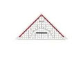 Produktbild: WESTCOTT Geodreieck 22 cm mit abnehmbarem Griff, Transparentes Geodreieck aus Kunststoff, Technische Skala & Winkelmesser für Schule, Uni oder Büro