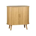 Produktbild: sweeek - Sideboard mit 2 Schiebetüren und Regal, gerillter Holzoptik, B 80 x T 40 x H 80cm