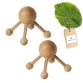 Produktbild: 2x HOFMEISTER® Massage-Gerät aus Buchenholz, gegen Verspannungen & Schmerzen, Wellness & Entspannung für den Rücken, Naturprodukt aus Europa, Massage-Spinne, 4 Beine, Holz, 8 cm