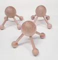Produktbild: 3 x Massagespinne 4 Bein - Holz 10 cm , Entspannung, massieren, Wellness H 29