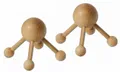 Produktbild: 2 x Handmassageroller mit 4 Beinen Massagespinne Massagegerät D 12,4 cm Buche