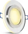 Produktbild: SSC-LUXon YAPU Glas Einbaustrahler mit LED Ring in rund silber spiegelnd - flache Einbauleuchte mit LumiFLEX LED Modul 4W warmweiß + neutralweiß + tageslicht 230V