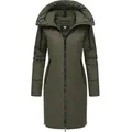 Produktbild: Ragwear Wintermantel Jumana Damen Mantel aus modernem Materialmix mit Kapuze grün L (40)