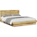 Produktbild: vidaXL Massivholzbett mit Kopfteil ohne Matratze 160x200 cm Eichenholz 3315740