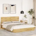 Produktbild: Massivholzbett Mit Kopfteil Ohne Matratze 160x200 Cm Eichenholz Vidaxl