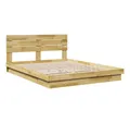 Produktbild: vidaXL Bett Massivholzbett mit Kopfteil ohne Matratze 160x200 cm Eichenholz