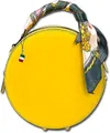 Produktbild: FLORENCE Schultertasche Florence runde Damen Schultertasche (Schultertasche, Schultertasche), Damen Tasche Echtes Leder gelb, Made-In Italy