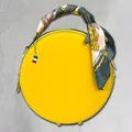 Produktbild: Florence runde Damen Schultertasche echtes Leder Handtasche gelb OTF819Y