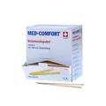 Produktbild: Einmal Holzmundspatel, Farbe natur, 150 x 18 x 1,6 mm, Med-Comfort: Einweg Mundspatel aus naturbelassenem Birkenholz mit abgerundeten Kanten als Stations- und Patientenbedarf kaufen.
