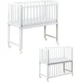 Produktbild: Baby-Delux Beistellbett Babybett 90x40 höhenverstellbar weiß mit Matratze und Räder - Weiß