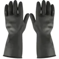 Produktbild: Chemikalien Schutzhandschuhe Thor Black Heavy Duty M Gr. 8, geeignet für Lebensmittel, mit Rollrand, puderfrei