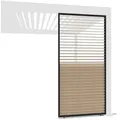 Produktbild: Weide Pavillonseitenteil Holzoptik Wand für Pergola drehbare Lamellen Aluminium 3 Maße, 123x234 cm, Seitenteil grau 123 cm x 234 cm