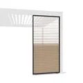 Produktbild: Weide Verstellbare Horizontale Lamellenwand Paneel Zubehör für Weide Pergola | Aluminium | Anthrazit, Holzoptik | 3 Breiten | Flexibler Sichtschutz und optimale Luftzirkulation (Holzoptik, 123 cm)
