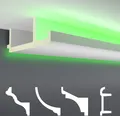 Produktbild: HEXIM LED Stuckleisten Sparpakete - Indirekte Beleuchtung mit Deckenleisten aus PU, leicht & lichtundurchlässig- (4m LED-16) Zierleisten Zubehör Wand