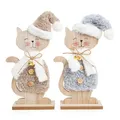 Produktbild: Logbuch-Verlag Weihnachtskatzen Set 2 Katzen Figuren Weihnachten Geschenk Dekofiguren zum Hinstellen Katzendeko