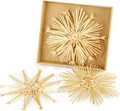 Produktbild: BEESI Christbaumschmuck 4X Strohsterne Ø 20 cm Christbaumschmuck groß zu Weihnachten aus Stroh (4-tlg), optimale Weihnachtsbaumanhänger