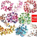 Produktbild: 108 3D Schmetterlinge im bunten Mix Wanddeko Wandsticker Schmetterling Deko