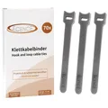Produktbild: 70er Set Klett-Kabelbinder Grau Klettverschluss Klettbinder Klettband