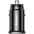 Produktbild: Intelligentes Autoladegerät mit 2 USB-Anschlüssen und USB-C QC PD Schwarz - Schwarz
