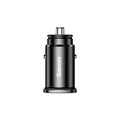 Produktbild: Baseus Square Metal Auto Ladegerät, USB-C KFZ Ladegerät mit PD 3.0 Schnellladung für iPhone 12, iPhone 11, iPad Pro, Quick Charge 4+ für Samsung Galaxy S20, S10 und S9, 30W für Huawei, Schwarz