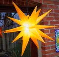 Produktbild: 3D Batterie Außenstern Kaspar, Weihnachtsstern, Faltstern mit 18 Spitzen Incl. 7 m Kabel & LED Leuchtmittel - Ø 55 cm 4xAA Gelb, Kunststoff, Weihnachtsstern, Adventsstern