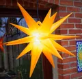 Produktbild: GURU SHOP 3D Batterie Außenstern Kaspar, Weihnachtsstern, Faltstern mit 18 Spitzen Incl. 7 m Kabel & LED Leuchtmittel - Ø 55 cm 4xAA Gelb