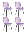 Produktbild: Casa Vital Esszimmerstuhl Melia, 4er-Set, weiche Stoffpolsterung, Schaumstofffüllung, Ziernähte an der Rückenlehne, Metallbeine, 48 x 59,5 x 86 cm, 120 kg max. (Purple)