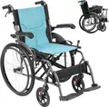 Produktbild: SKYSHALO-Rollstuhl, robustes, ultraleichtes Modell aus Aluminium, leicht zu tragen mit nach hinten klappbaren Armlehnen, 3-stufig verstellbare Fußstützen, 18-Zoll-Sitzbreite, trägt bis zu 250 Pfund