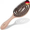 Produktbild: Bio Haarbürste ohne Ziepen mit Wildschweinborsten - Entwirrbürste mit einzigarti