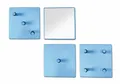 Produktbild: Haku 4er-Garderobenset Wandgarderobe aus blau lackiertem Metall
