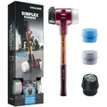Produktbild: HALDER SIMPLEX Plusbox Starterkit Schonhammer Ø 80 mm Superplastik / TPE-mid / TPE-soft / Gummi mit Standfuß + Flaschenöffner