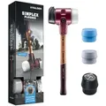 Produktbild: HALDER SIMPLEX Plusbox Starterkit Schonhammer Ø 80 mm Superplastik / TPE-mid / TPE-soft / Gummi mit Standfuß + Flaschenöffner