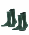 Produktbild: FALKE Herren Socken Happy Double Pack M So Baumwolle einfarbig 2 Paar, Grün Hunter Green 7441, 47-50