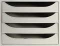 Produktbild: Exacompta 228606D Ablagebox Office mit 4 Schubladen für DIN A4+ Dokumente. Ecobox mit hoher Kapazität für mehr Platz auf dem Schreibtisch Big Box Grau