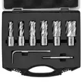 Produktbild: VEVOR Kronenbohrer-Set Metall 6 tlg. 1/2, 9/16, 11/16, 13/16, 15/16, 1-1/16 Zoll Kernbohrer-Satz 25,4 mm Schnitttiefe Ringschneider-Set, aus