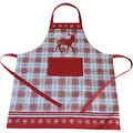 Produktbild: matches21 Latzschürze Laurie Hirsche Bäume Winter Küchenschürze Heimtextilien rot grau Baumwolle 1 STK 70x85 cm
