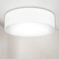 Produktbild: B.K.LICHT LED Deckenleuchte, weiß, 2, Ø 38cm H: 10cm, 1 Stk., Leuchten, Deckenlampe, Textil Lampenschirm, E27, Schlafzimmer, Wohnzimmer, LED Deckenleuchte