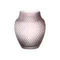 Produktbild: Leonardo Poesia Tisch-Vase, handgefertigte Deko-Vase in Rosa-Violett, bauchige Blumen-Vase, Kerzen-Halter aus Glas, großes Windlicht, Höhe 22,5 cm, 018674