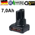 Produktbild: NEU 12V Für Bosch GBA Akku BAT411 2607337302 7.0Ah Li-ion GSR GDR GSB BAT412 12V