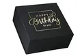 Produktbild: Premium Geschenkbox Geburtstag, Geschenkkarton, Magnetbox, Magnetfaltbox, Geschenkverpackung für Geburtstag mit Schriftzug, 22x22x10cm, Schwarz matt mit Gold