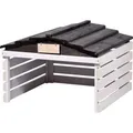 Produktbild: dobar Mährobotergarage mit abnehmbarem Dach, Unterstand für Automower, 78,5 x 74 x 52,5 cm, Weiß/Schwarz