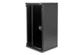 Produktbild: DIGITUS Netzwerk-Schrank 10-Zoll – 12 HE – Wandmontage – HxBxT 592x312x300mm – Nutztiefe 240mm – Traglast 30kg – Sicherheitsglastür mit Schloss – SOHO-Serie – Schwarz