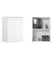 Produktbild: mokebo Mehrzweckschrank 'Der Kurze' (60x81cm) Kleiner Schuhschrank aus Holz oder Aktenschrank, auch als Büroschrank, Allzweckschrank & Haushaltsschrank in Weiß